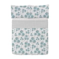 thumbnail image 1 of Floral Reversible Bedspread Set, Dandelion Flowers and Leaves Farm House Style Watercolor Effect Art Print, Pillow Shams & Comforter Microfiber Bedding Set, 3 Sizes, Turquoise Cadet Blue, by Ambesonne, 1 of 2