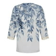 thumbnail image 5 of NSLGXD Womens 3/4 Sleeve Tops Plus Size T-Shirt Summer Loose Fit Lace V Neck Casual Shirts Three Quarter Length Floral Print Basic Tunic Tops Blouses for Women Dressy Casual, 5 of 5