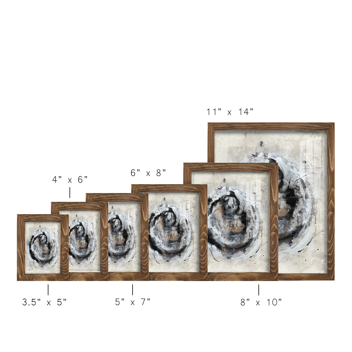 Circular Energy III -Framed Print w/glass-Walnut