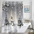 thumbnail image 2 of GOOESING Winter Christmas Snowman Pine Tree Polyester Shower Curtain for Xmas Bathroom Decor 72"x72", 2 of 6