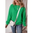 thumbnail image 5 of Ahlaray Warm & Chic Dark Green Terry Fleece Crewneck for All Sizes, 5 of 8