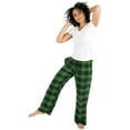 thumbnail image 3 of Leveret Womens Flannel Pants Black & Green Plaid X-Large, 3 of 4