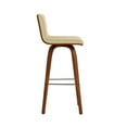 thumbnail image 2 of Vienna 30" Mid Century Modern Swivel Bar Stool in Walnut Wood Finish with Cream Faux Leather, 2 of 14
