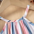 thumbnail image 4 of RUTAYY Toddler Girls Summer Dresses Casual Sleeveless Striped Print With Elastic Waist for Outdoor Party Casual Chic Dress, Light Blue, 1-2 Years, 4 of 8