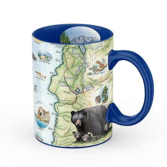 Xplorer Maps Lake Tahoe Map Ceramic Mug (Large 16oz) Coffee Cup, Tea, Cocoa, Hot Chocolate, Brew Mugs, and Cold Drinks, BPA-FREE - For Office, Home, Gift (Individual Mug)