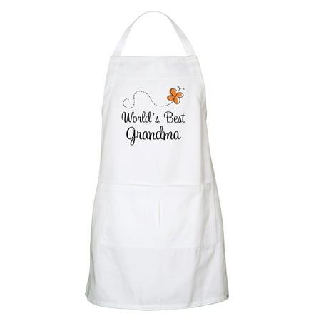 CafePress - Worlds Best Grandma Apron For The Grandmother - Kitchen Apron with Pockets, Grilling Apron, Baking
