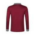thumbnail image 4 of Mnyotv Shirt Polo for Men Ling Sleeve Shirt Mens Long Sleeved Shirt Button Color Matching Sports Shirt Tops Red 3XL, 4 of 5