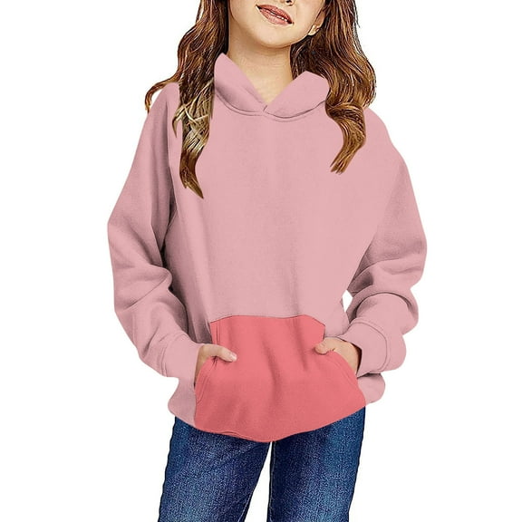 TFEOQRY Children girls and boys hoodei Crewneck Oversized Hooded Sweatshirt Kids Fashion Long Sleeve Pullover Tops Pink