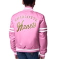 thumbnail image 2 of Girls Youth Starter  Pink Charlotte Hornets Fashion Script Full-Snap Varsity Jacket, 2 of 3