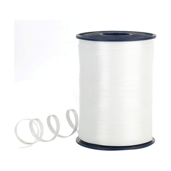 3/16" Wide White Crimped Curling Ribbon - 500 Yards