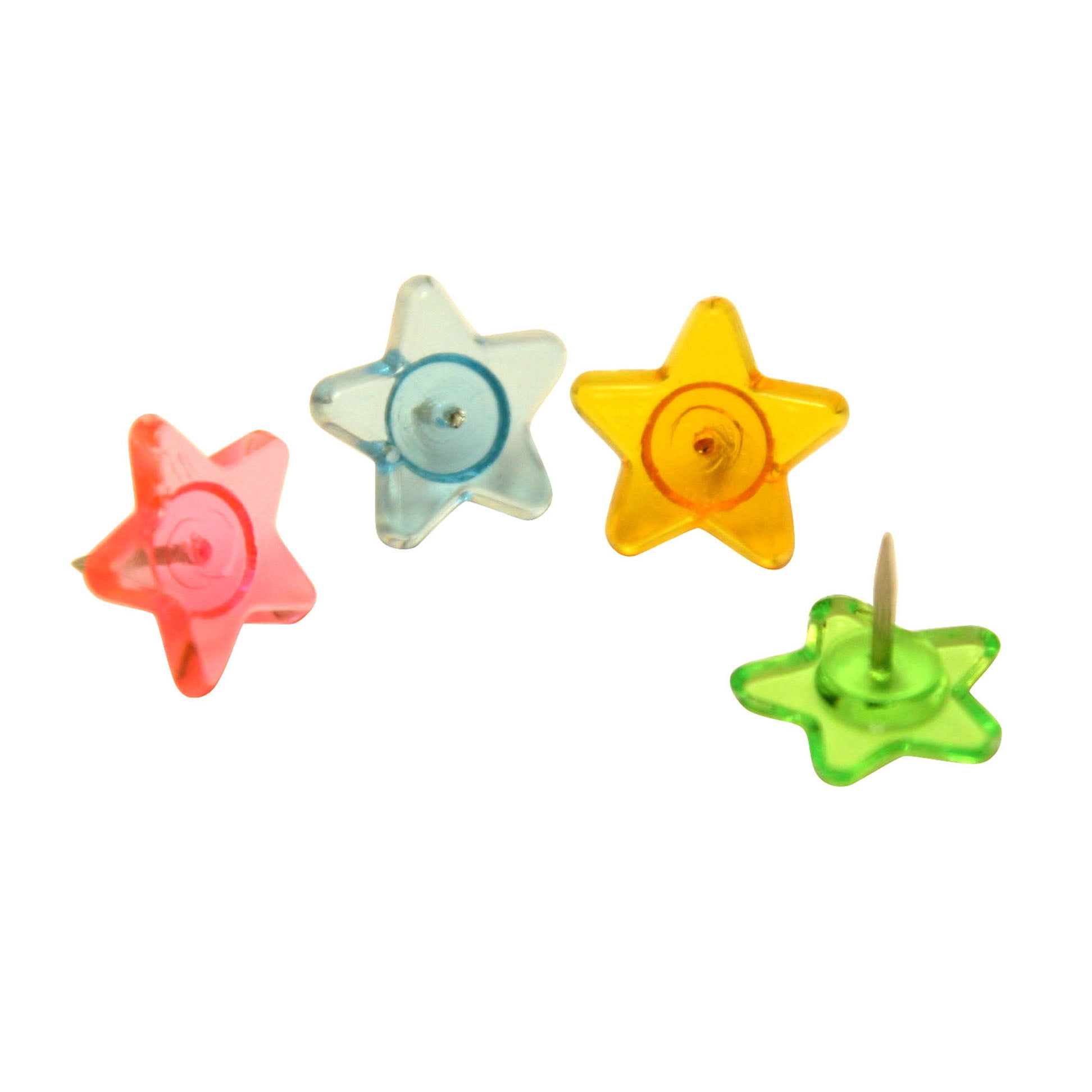 Fancy Push Pins, Stars, 16 Per Pack, 12 Packs