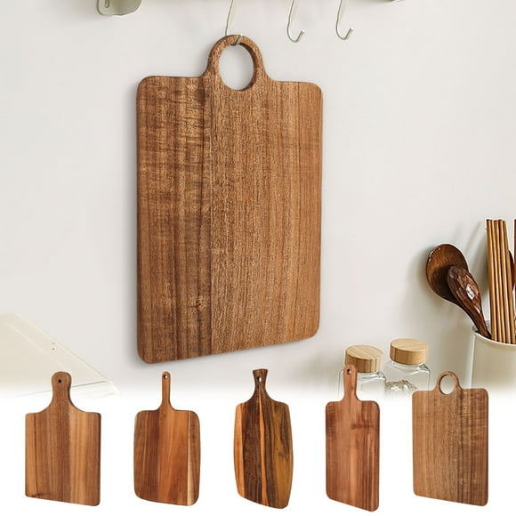 Dianli Solid Wood Cutting Board Reversible Chopping Board With Juice Groove and Carry Handle Thick Butcher Block Style Board for Vegetables Pizza Steak Serving Kitchen