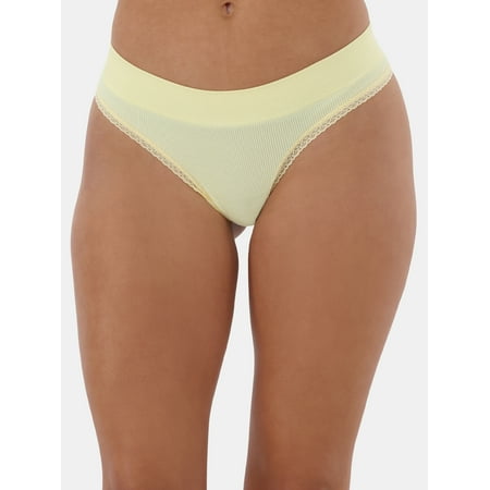 No Boundaries Women s Seamless Thong Panty  Sizes XS to XXXL