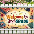 thumbnail image 5 of LUUFILx Welcome 3rd Grade Classroom Banner Backdrop Background School Decorations Party Supplies Photography Props Educational Signage, 5 of 7