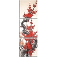thumbnail image 4 of 3 Panels Modern Giclee Canvas Prints Small Size Traditional Chinese Painting of Plum Blossom Canvas Prints Wood Framed Red Plum Blossom Wall Art Plum Flowers Print Painting, 4 of 6