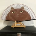 thumbnail image 4 of Farfi Vintage Cat Pattern Tassel Dancing Folding Hand Fan Craft Gift Home Decoration (Black), 4 of 13