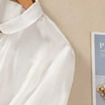 thumbnail image 6 of Jxximdong Button Up Shirts Women Women's 2024 Summer Thin Art Retro Loose Casual Solid Neck Shirt Top White Spring Tops L, 6 of 9