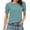 *2-Green, variant on Women's Puff-Sleeve Ruched Ruffled Top,Ladies Short Sleeve Crew Neck T-Shirt,Summer Blouse For Women,Red,Size S