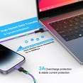 thumbnail image 6 of iPhone Charger Cable,Zacenei 6Pack Nylon Braided 6FT USB A to Lighting Charge Cords 10FT 3A High Speed Data Sync Fast Charging Wire USB Lighting Cable 6/10FT Power Cords Compatible for iPhone/iPad, 6 of 8