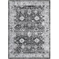 thumbnail image 2 of 8x10 Washable Area Rug Mysterious Vintage Floral Distressed Rugs Indoor Floor Cover Print Distressed Carpet Accent Rug Non-Slip Gray, 2 of 8