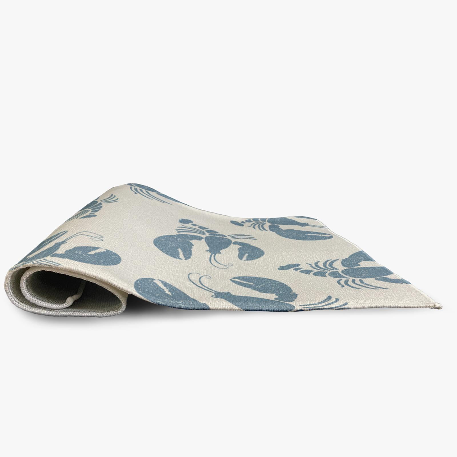 E by Design Lobster Fest Nautical Indoor/Outdoor Rug - Dusty Smoke - 2 x 3 ft.