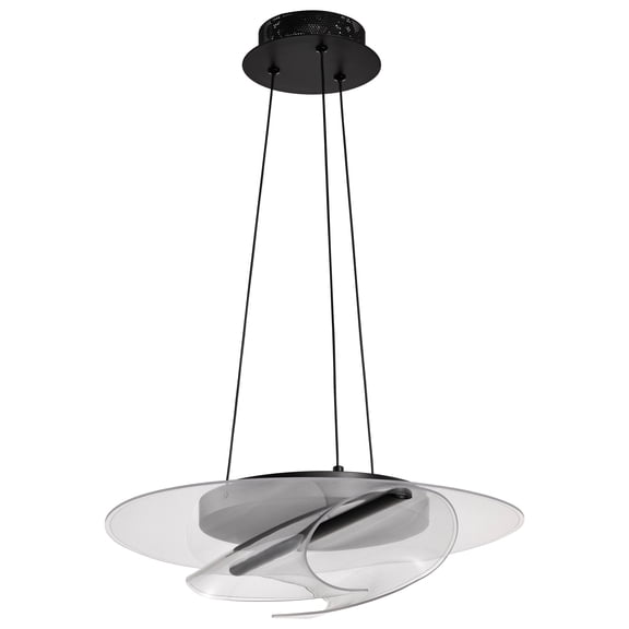 Nuvo Lighting Geneva 18 Inch LED Pendant Matte Black Silk Screened Acrylic Lens - Matte Black