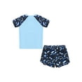 thumbnail image 2 of YEAHDOR Boys Tropical Rashguard And Trunks Set Camouflage Print Swimsuit Quick dry Pool Bathing Suit 1Sky Blue 3-4, 2 of 7