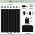 thumbnail image 2 of 9 Pcs Bathroom Accessory Set Shower Curtain and 12 Hooks Table Trash Can Soap Dispenser Soap Dish Non Slip Bathroom Rugs Cup and Cotton Swab Holder Complete for Bathroom Decor (Black), 2 of 8