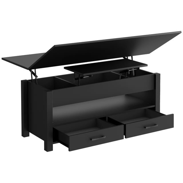 Yiwa 40" Convertible Lift Top Coffee Table, Multi-Functional Design with Hidden Storage and Drawers for Sofa and Gaming