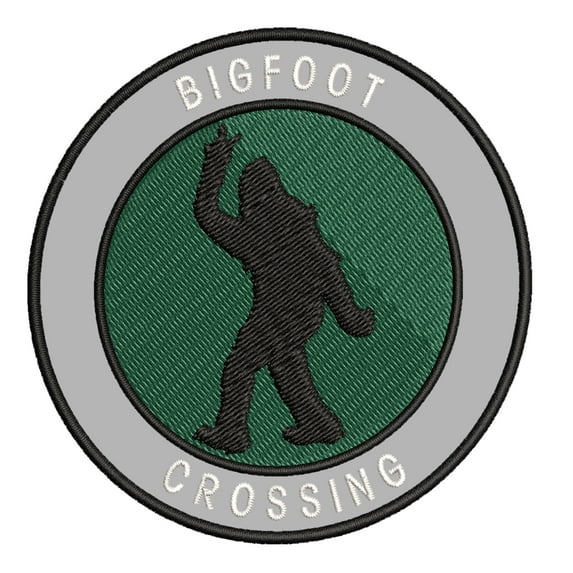 Bigfoot Crossing 3.5" Iron On Or Sew On Embroidered Fabric Badge Patch Unexplained Mysteries Iconic Series