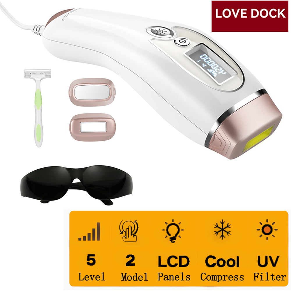 Hair Removal for Women and Men,LOVE DOCK IPL Hair Removal Device Permanent  Painless Hair Remover for Removing Unwanted Facial/Chin/Underarm/Back/Leg/Bikini  Line Hair 