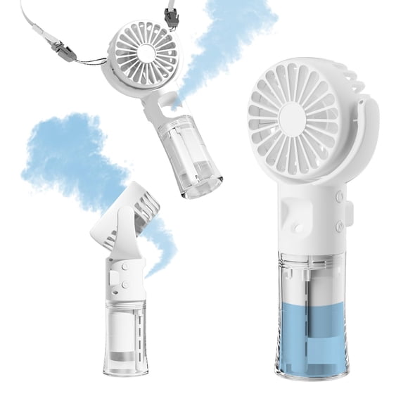Ventilador nebulizador portátil Frelisiy recargable de 55 ml, 4 velocidades, blanco