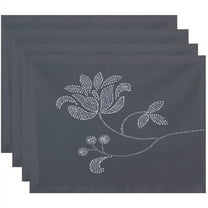 Simply Daisy 18" x 14" Traditional Flower-Single Bloom Floral Print Placemats, Set of 4