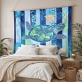 thumbnail image 3 of Blue Turtle Coastal Large Tapestry for Bedroom Wall Hanging Tapestry, Nautical Beach Summer Sea Retro Ceiling Backdrop Tapestries Poster Blanket Wall Decor for Teens Room Living Room Dorm 100" x 59", 3 of 8