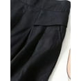 thumbnail image 5 of Women' s Culottes Linen Blend Wide Leg Pants Casual Capri Pants Cropped Pants Elastic Waist Palazzo, 5 of 6
