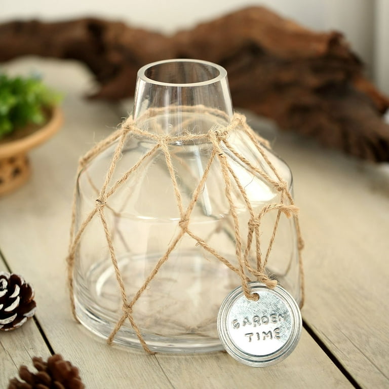 BalsaCircle 8 Clear Twine Net Metal Coin Tag Glass Jar Vase Wedding Party  Centerpieces