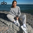 thumbnail image 2 of A-L-O yoga Outfit Unisex Hooded Sweatshirt 3Ddimensional Logo Loose Pocket CasualTop, 2 of 9
