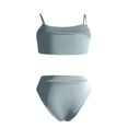 thumbnail image 6 of QUNYINEY String Women Bikini High Waisted Solid Swimsuits Triangle Tummy Control Swimsuit Sets, 6 of 6