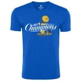 thumbnail image 2 of Men's Sportiqe Royal Golden State Warriors 2022 NBA Finals Champions Official Logo Davis T-Shirt, 2 of 3