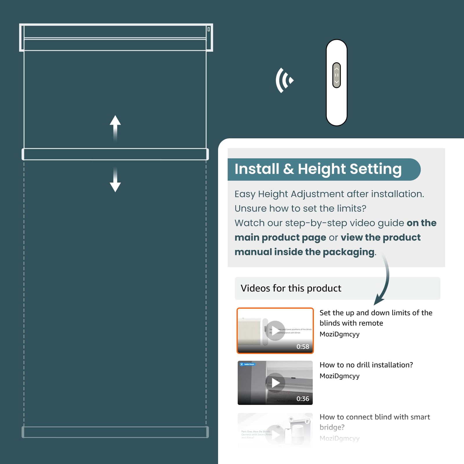 Motorized Blinds No Drill Automatic For Windows Cordless Roller Shades Electric With Remote Control Smart (grey  30 X 72)