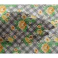 thumbnail image 4 of oneOone Viscose Chiffon Fabric Leaves & Floral Check Printed Fabric 1 Yard 42 Inches Wide, 4 of 4