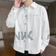 thumbnail image 4 of Camisas masculinas con estampado gráfico estampado blanco camisa de hombre manga larga casual mangas normales xxl trendyol tops moda hombre 2024, 4 of 4