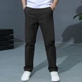 thumbnail image 2 of WMQPNNS Boy's Straight Leg Pants Relaxed Fit Elastic Waist Trousers Jeans for Boys Size 6 Casual School Pants with Pockets, Size 12-13 Years,Black, 2 of 6