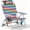 Rainbow Striped, variant on Portable Beach Chair for Adults, Outdoor Camping Chair Lay Flat Folding Backpack Beach Reclining Chair with 5 Positions, Headrest, Cup Holder, Heavy Blue Coconut Tree