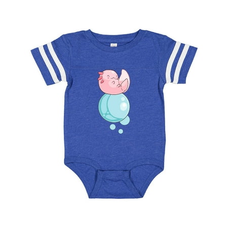 

Inktastic Cute Axolotl Sitting on a Bubble Gift Baby Boy or Baby Girl Bodysuit