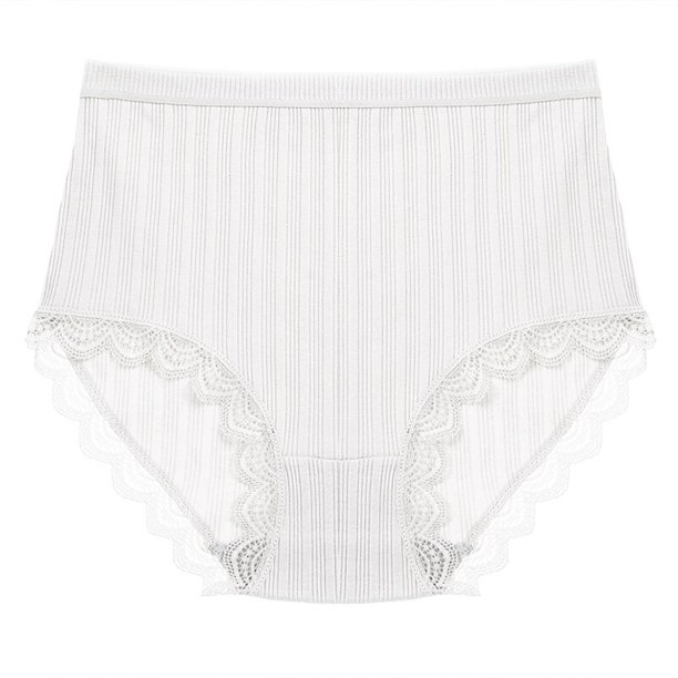 TrowBridge-bragas de cintura alta para mujer, lencería Sexy de algodón transpirable, ropa interior de piel a rayas, calzoncillos de encaje dulces cómodos