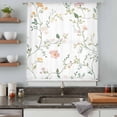 thumbnail image 5 of Watercolor Wildflowers Sheer Curtains 45 Inches Long, Spring Botanical Branches Floral Light Filering Curtains, Breathable Simi Curtain Privacy Drapes for Kitchen Bathroom Small Window Treatment, 5 of 9