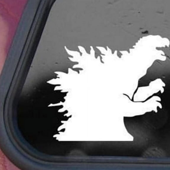Godzilla Vinyl Cut Decal With No Background | 5.5 Inch White Decal | Cars Trucks Vans Walls Laptop