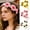 Sunflower, variant on Boho Headbands Crochet Hair Bandanas Floral  bands Hippie Black Hair Scarfs Tie   Kerchief Knitted Solid Color Hairband Fashion Hair Accessories for Women 3 count (Floral)