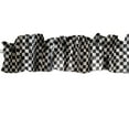 thumbnail image 3 of Racecar Checkerboard Print Cotton Curtain Sleeve Topper Window Treatment, 3 of 7